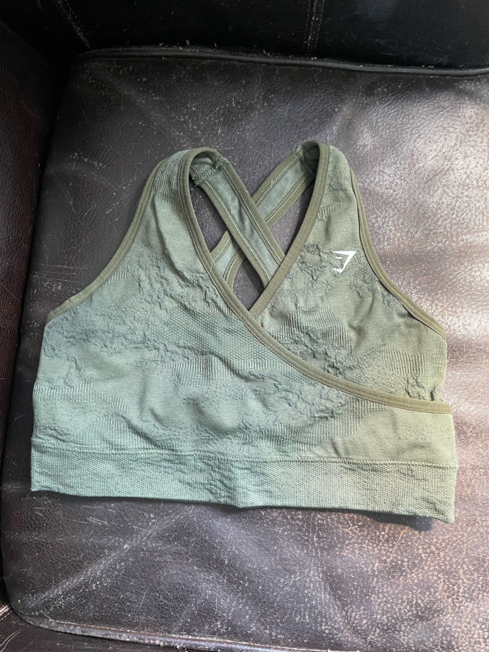 Gymshark Olive Green Seamless Strappy Sports Bra